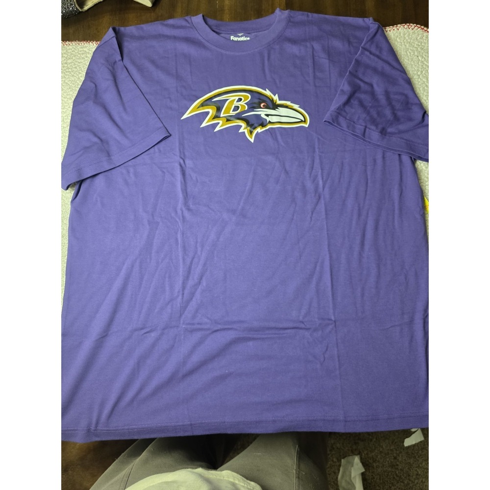 Baltimore Ravens Fanatics Mens 2XL Purple NFL Logo T Shirt Football Tee